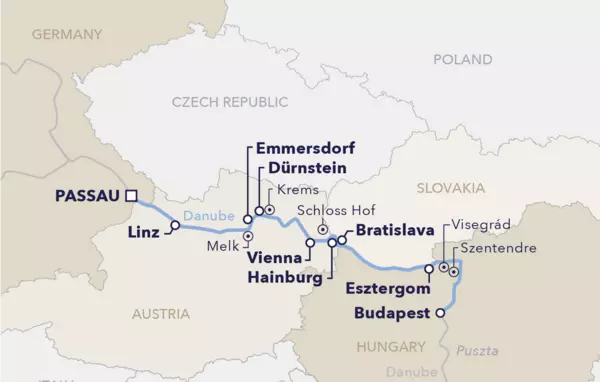 Danube rhapsody Cruise Map